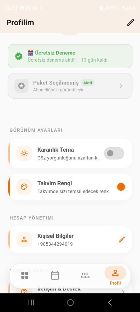 Profil Yönetimi
