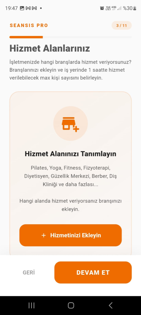 Hizmet Alanlarınız